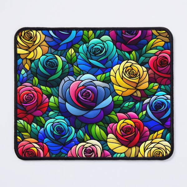 Item preview, Colorful Stained Glass Rose Mosaic designed and sold by inkArtistryfine.