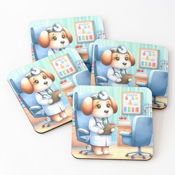 Item preview, Adorable Doctor Puppy Illustratio designed and sold by inkArtistryfine.
