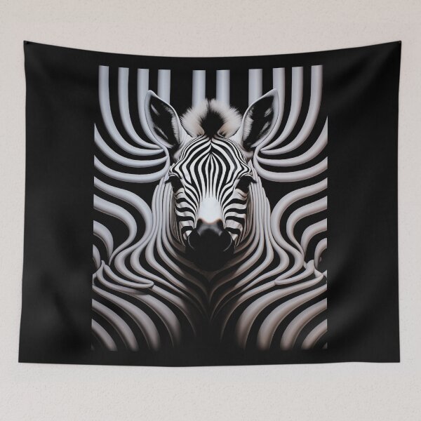 Item preview, Mesmerizing Op Art Zebra Head designed and sold by Moisky Art.