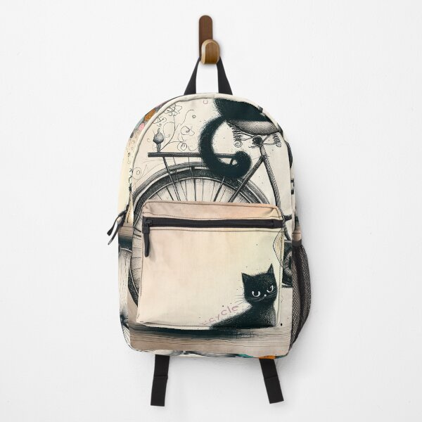 Item preview, Mystic Cat on Vintage Bicycle Art designed and sold by inkArtistryfine.