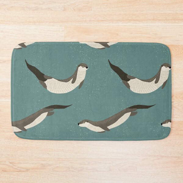 Item preview,  Swimming river otters turquoise water  designed and sold by cecilysesame.