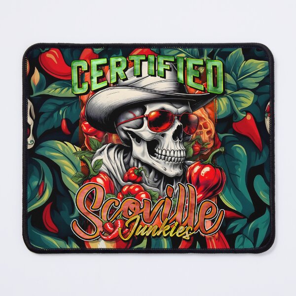 Item preview, Certified Scoville Junkies: Skulls Grinning Through the Habanero Haze designed and sold by SuriyaArts.