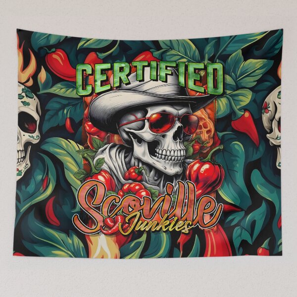 Item preview, Certified Scoville Junkies: Skulls Grinning Through the Habanero Haze designed and sold by SuriyaArts.