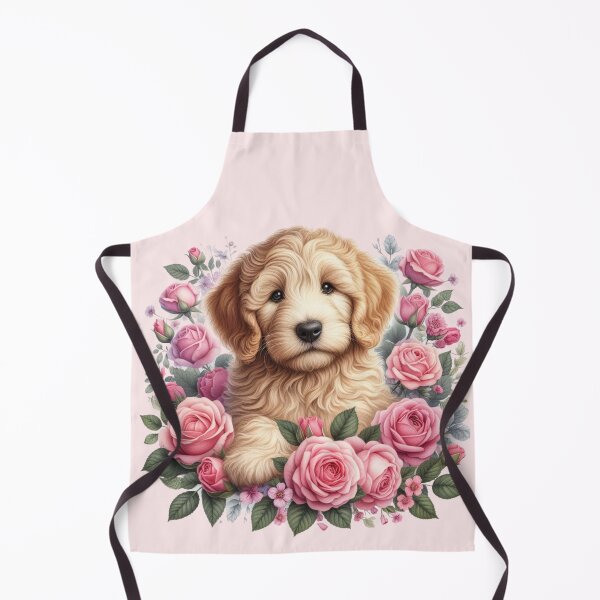 Item preview, Goldendoodle Puppy with Roses Valentine's Day designed and sold by Animals-on-me.