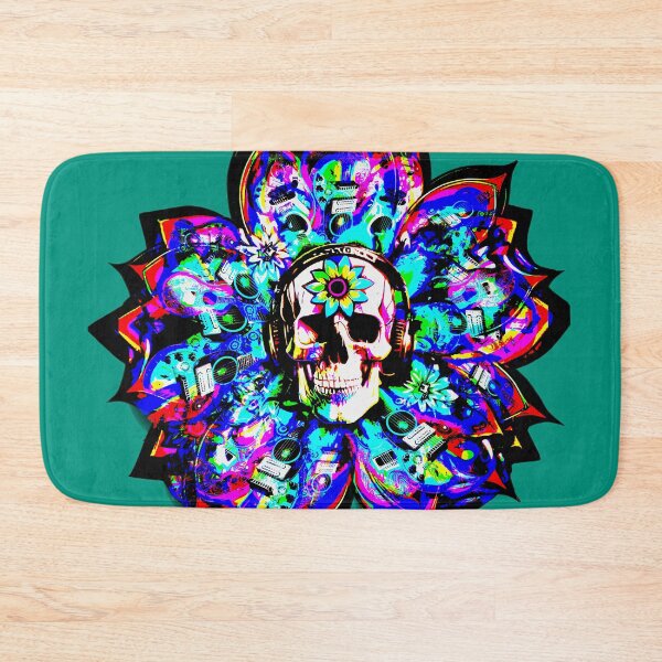 Item preview, Colorful Trippy Guitar Skullflower | Bold Rock & Roll Music Flower & Skull Graphic designed and sold by DopeStick.