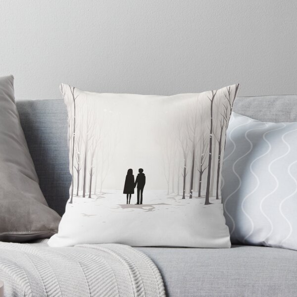 Item preview, Winter wonderland, couple in snow, aspen trees, forest, romantic, anniversary, wedding, kawaii style designed and sold by changingshores.