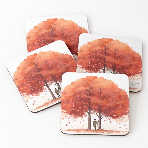 Item preview, Autumn Blaze, couple in autumn, fall colors, maple trees, forest, romantic, anniversary, wedding, kawaii style designed and sold by changingshores.