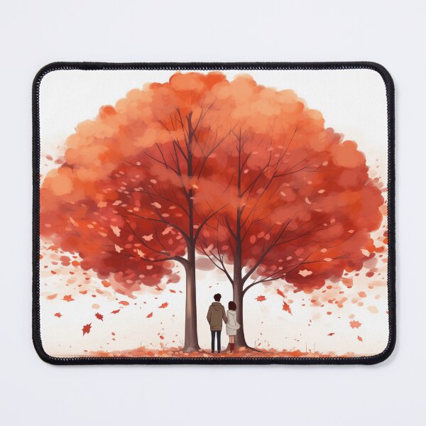 Item preview, Autumn Blaze, couple in autumn, fall colors, maple trees, forest, romantic, anniversary, wedding, kawaii style designed and sold by changingshores.