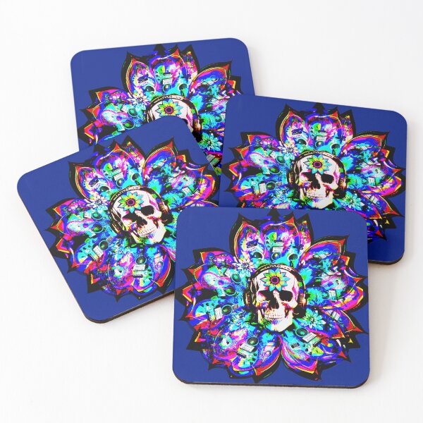 Item preview, Colorful Trippy Guitar Skullflower | Bold Rock & Roll Music Flower & Skull Graphic designed and sold by DopeStick.