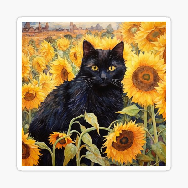 Item preview, The cat among the sunflowers designed and sold by SwiftMartket.