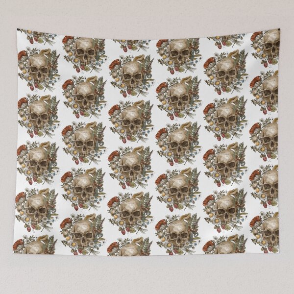 Item preview, Skull With A Flower Illustration  designed and sold by LionessLove.