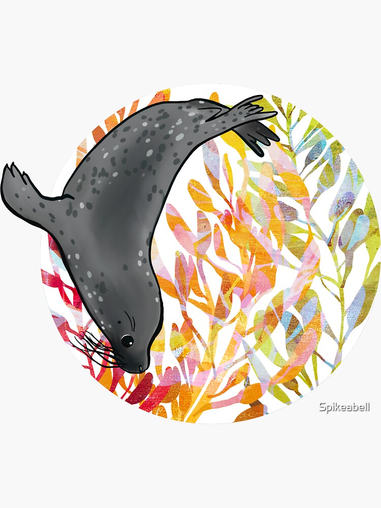 Thumbnail 3 of 3, Sticker, Selkie diving roundel designed and sold by Spikeabell.