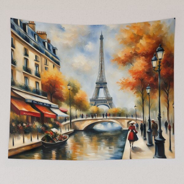 Item preview, Paris River Seine and Eiffel Tower painting designed and sold by JackFreestone.