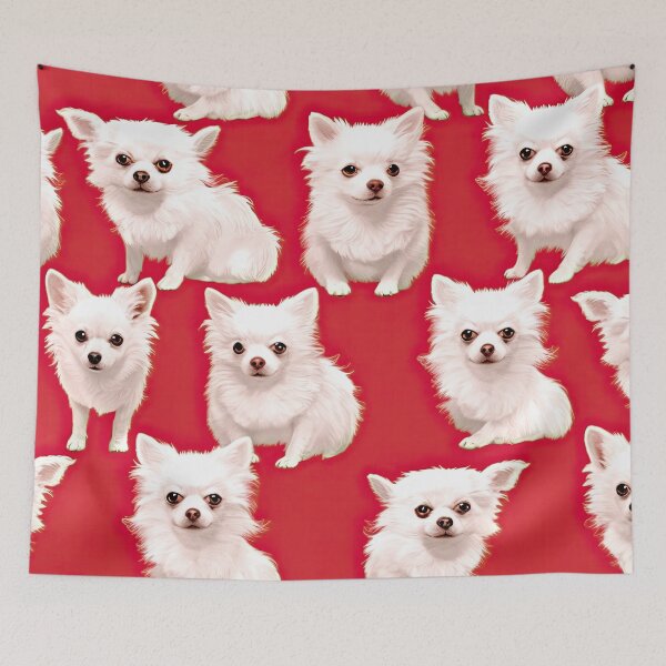 Item preview, Dog Pattern White Chihuahuas - Dog Pattern Dog Lovers designed and sold by WallGemsArt.