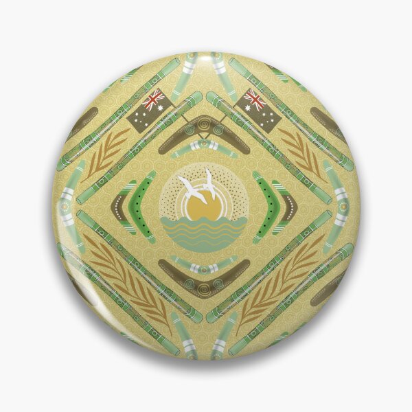 Item preview, Australia Day-Green-and-gold1 [with flags] designed and sold by Carina Parry Studios.