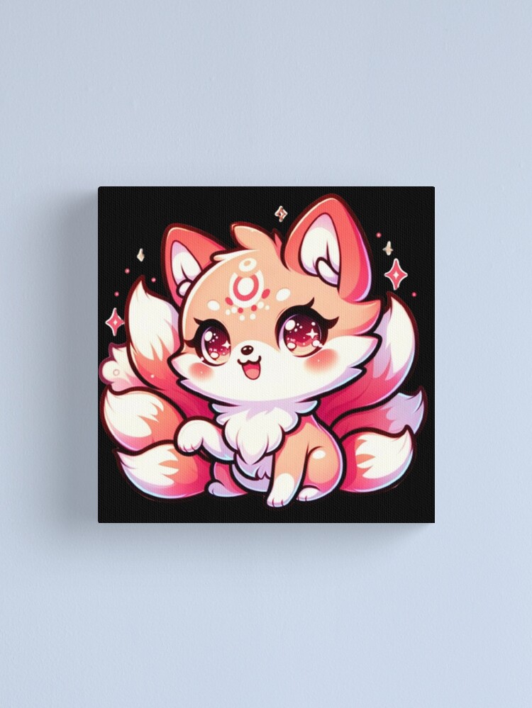 Kawaii Nine-Tailed Fox with Enchanted Tails