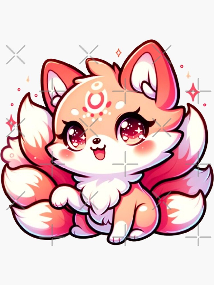 Kawaii Nine-Tailed Fox with Enchanted Tails