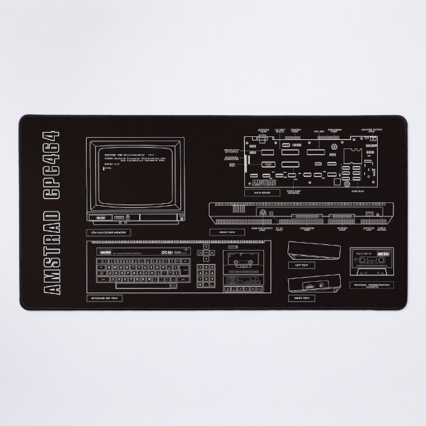 Vista previa del artículo con la obra «Amstrad CPC 464 (White Stencil-No Background)», diseñado y vendido por BGALAXY.