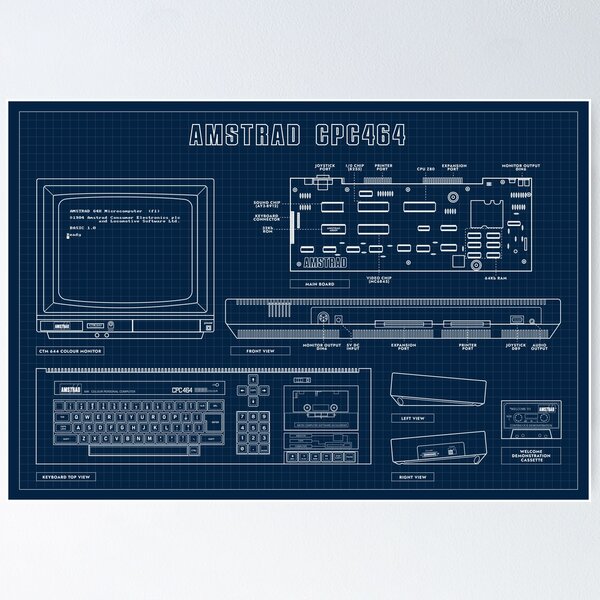 Vista previa del artículo con la obra «Amstrad CPC 464 (Navy Blueprint)», diseñado y vendido por BGALAXY.