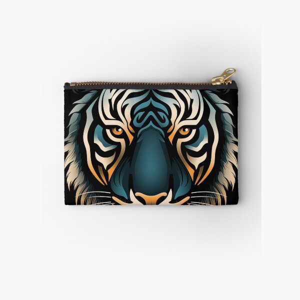 Item preview, Captivating Op Art Tiger in Blue and Ochre designed and sold by Moisky Art.