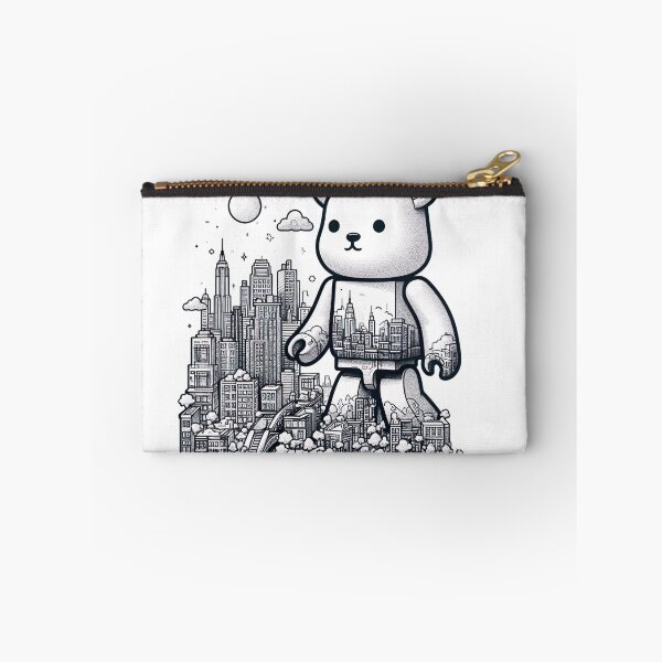 Item preview, "Adorable Bearbrick Cityscape: Cute Bearbrick and White Ink Urban Drawing" designed and sold by Huycao211.