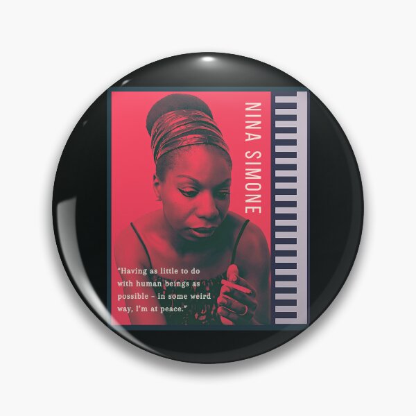 Item preview, Nina Simone portrait and quote: Having as little to do with human beings as possible - in some weird way, I'm at peace. designed and sold by artbleed.