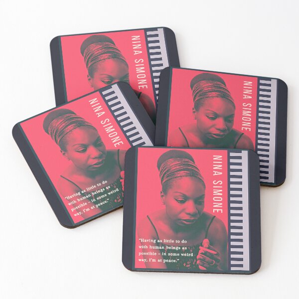 Item preview, Nina Simone portrait and quote: Having as little to do with human beings as possible - in some weird way, I'm at peace. designed and sold by artbleed.