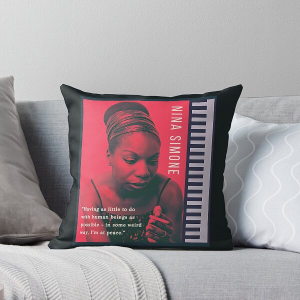 Item preview, Nina Simone portrait and quote: Having as little to do with human beings as possible - in some weird way, I'm at peace. designed and sold by artbleed.