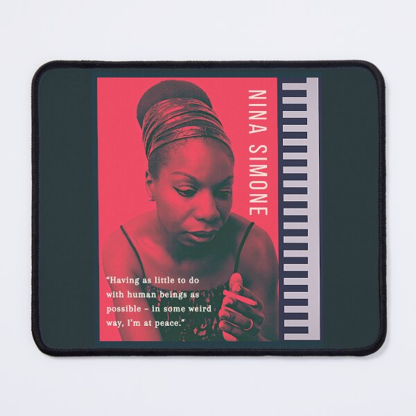 Item preview, Nina Simone portrait and quote: Having as little to do with human beings as possible - in some weird way, I'm at peace. designed and sold by artbleed.