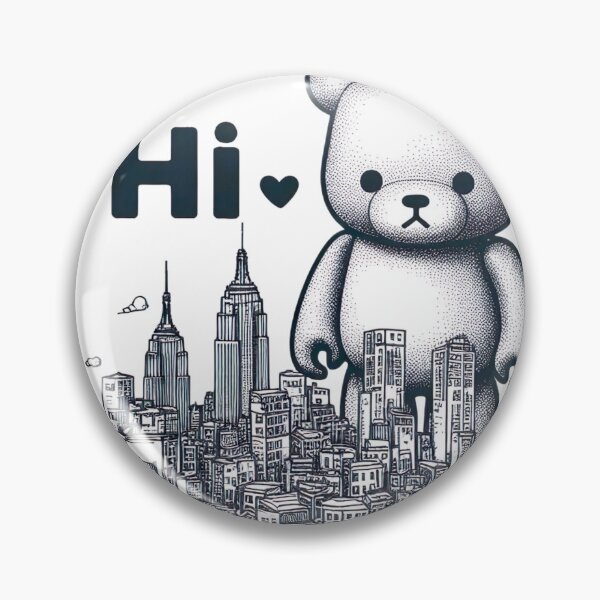 Item preview, "Adorable Bearbrick Cityscape: Cute Bearbrick and White Ink Urban Drawing" designed and sold by Huycao211.