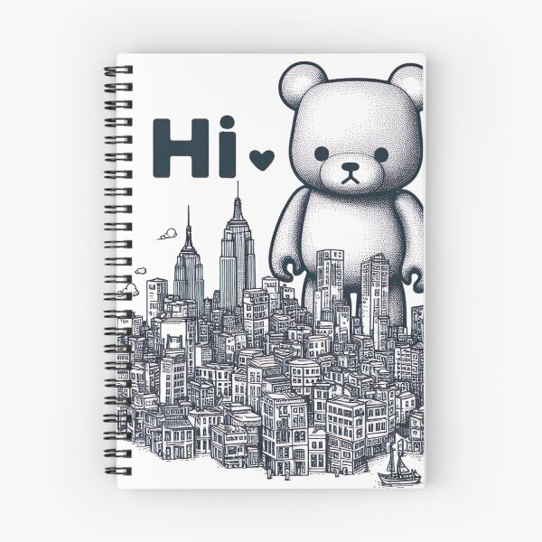 Item preview, "Adorable Bearbrick Cityscape: Cute Bearbrick and White Ink Urban Drawing" designed and sold by Huycao211.