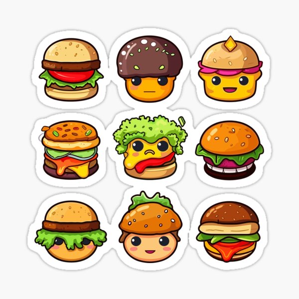 Burger Sticker for Sale by slyfieri