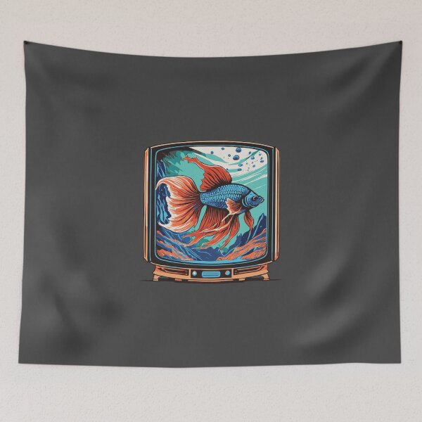 Item preview, Betta Fish in Old Television designed and sold by Corner-Distro.