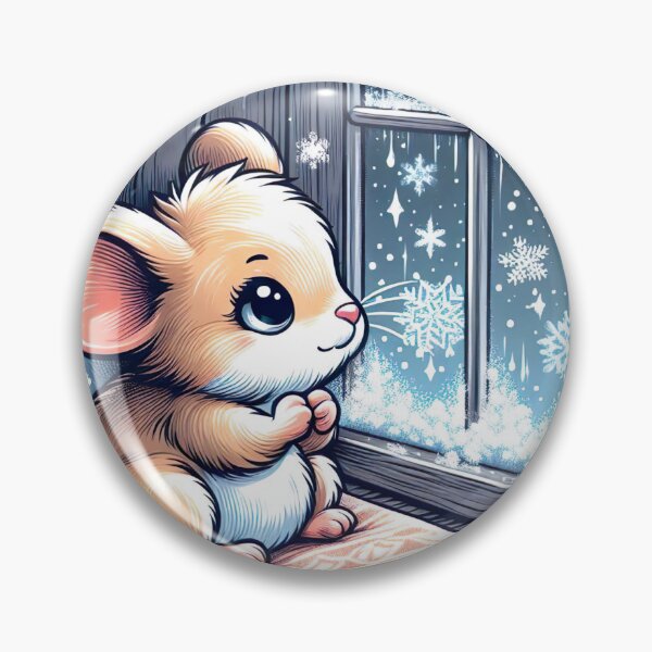 Item preview,  "Cozy Winter Mouse: Adorable Snowflake Gazing in Cute Art Style" designed and sold by Huycao211.
