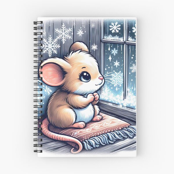 Item preview,  "Cozy Winter Mouse: Adorable Snowflake Gazing in Cute Art Style" designed and sold by Huycao211.