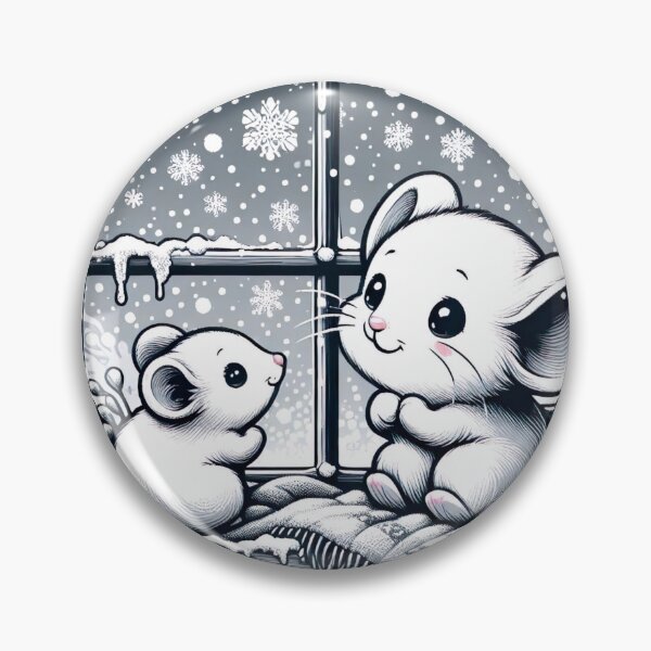 Item preview,  "Cozy Winter Mouse: Adorable Snowflake Gazing in Cute Art Style" designed and sold by Huycao211.