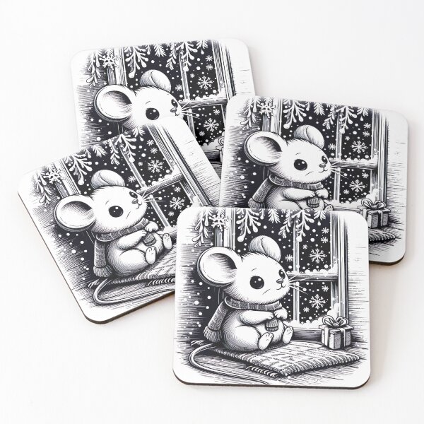 Item preview,  "Cozy Winter Mouse: Adorable Snowflake Gazing in Cute Art Style" designed and sold by Huycao211.