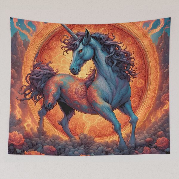 Item preview, Unicorn Flames And Flowers designed and sold by tpixx.