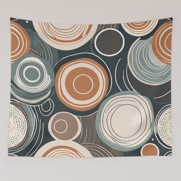 Item preview, Mid Century Modern Geometric Circles designed and sold by Prints and Lifestyle.
