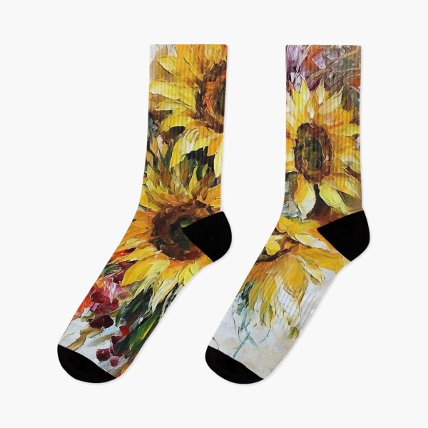 Artikelvorschau, Große Sonnenblumen in einer Vase, Stilllebenmalerei entworfen und verkauft von clon-dot-net.