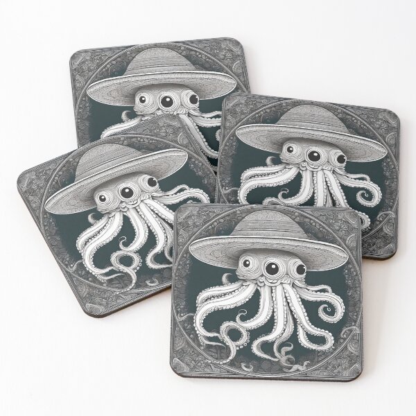 Item preview, BLACK & WHITE MEXICAN SQUID designed and sold by PIGCASSOSAIART.