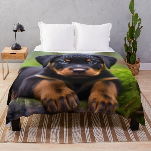 Item preview, Cute german rottweiler or rottie dog breed puppy portrait photography in nature designed and sold by NBSStore.