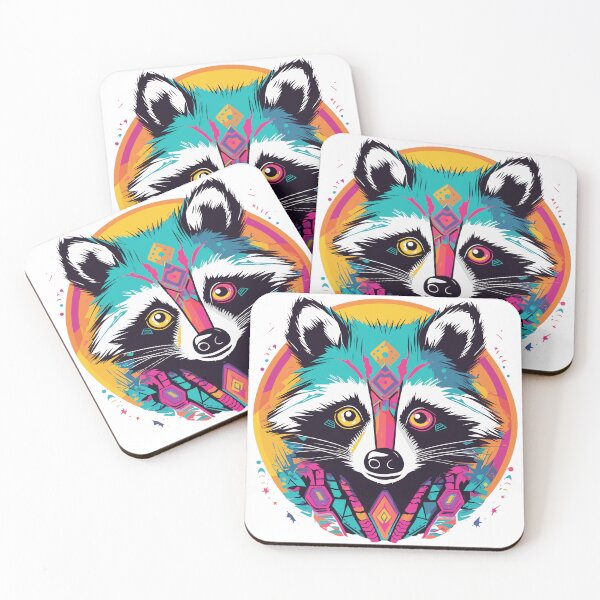 Item preview, Vibrant racoon potrait designed and sold by Dhirendra Rajpurohit.