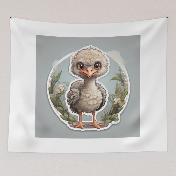 Item preview, A cute little ostrich among roses designed and sold by abdelaziz0.