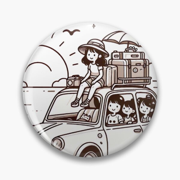 Item preview, "Family Road Trip Adventure: Heartwarming Car Scene with Luggage" designed and sold by Huycao211.