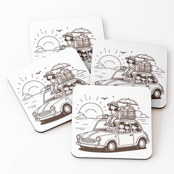 Item preview,  "Family Road Trip Adventure: Heartwarming Car Scene with Luggage" designed and sold by Huycao211.