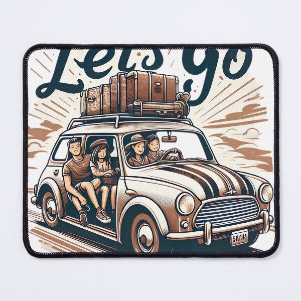 Item preview,  "Family Road Trip Adventure: Heartwarming Car Scene with Luggage" designed and sold by Huycao211.