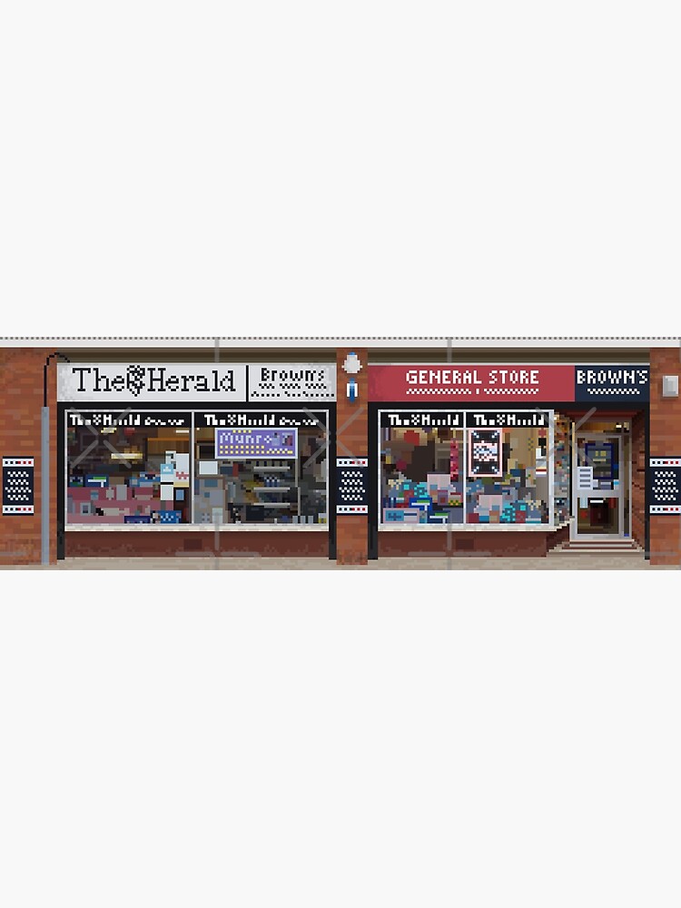 Thumbnail 7 of 7, Framed Art Print, Pixelart John Browns General Store, Merrylee, Glasgow designed and sold by TheRandomFactor.