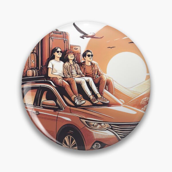 Item preview, "Family Road Trip Adventure: Heartwarming Car Scene with Luggage" designed and sold by Huycao211.