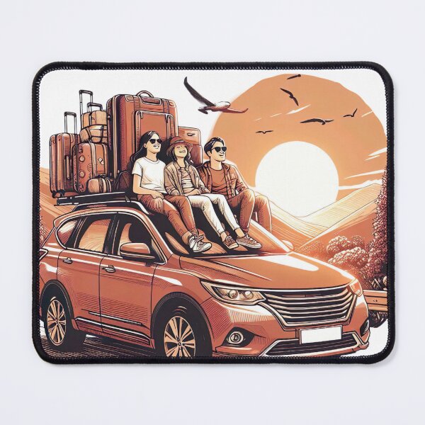 Item preview,  "Family Road Trip Adventure: Heartwarming Car Scene with Luggage" designed and sold by Huycao211.